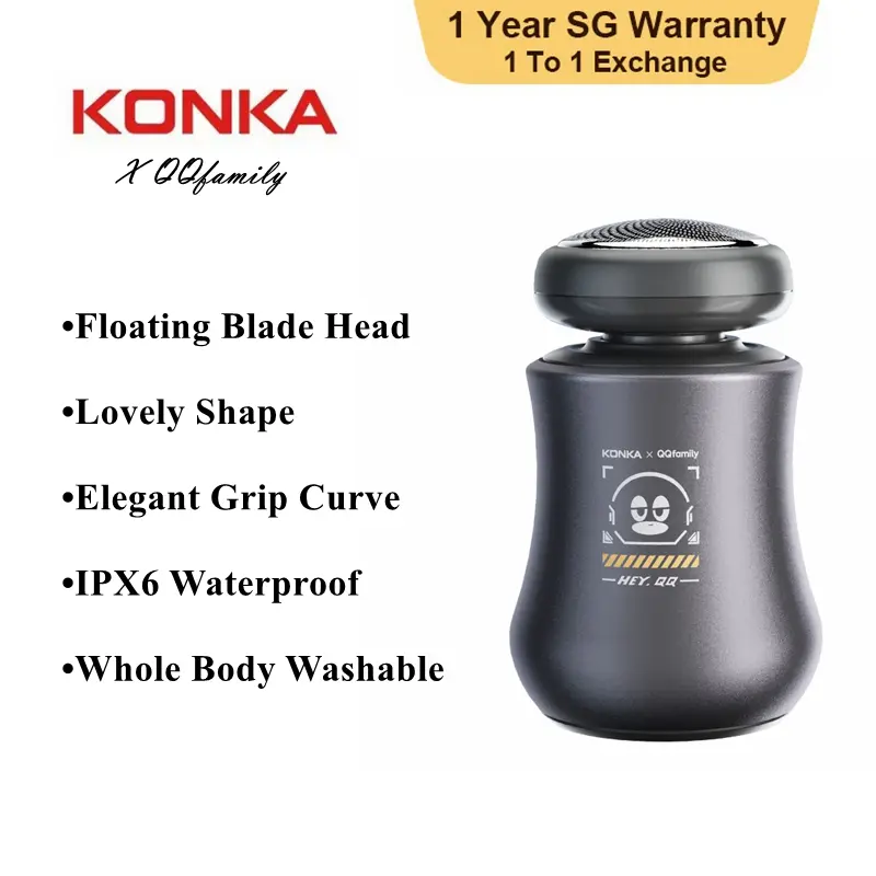 KONKA Portable Mini Men's Razor Electric Shaver for Men Type-C USB Charge For Travel