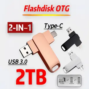 2TB Flashdisk type c 2TB 3.0 usb High Speed 32GB 128GB 512GB 256GB Anti Air Untuk Komputer Penyimpanan Hitam Pink Siilver OTG Storage Flash Disk