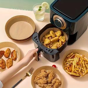 50/100枚入り エアフライヤー用使い捨てライナー、ノンスティック 耐熱 吸油紙