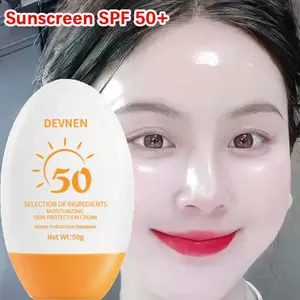 SPF 50 Sunscreen Whitening Sunblock Cream Wajah Dan Badan Tabir Surya Brightening Sunscreen Sun Protect Moisture Mencegah Penuaan Dini Pelindung dari Sinar Matahari UV Protection Cream Tidak Lengket Tahan Air Double Whitening Refreshing Sun Protect