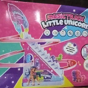 (Bonus Batrai) Mainan Anak Laki laki Seluncur Track Tangga Bebek Musik Lampu