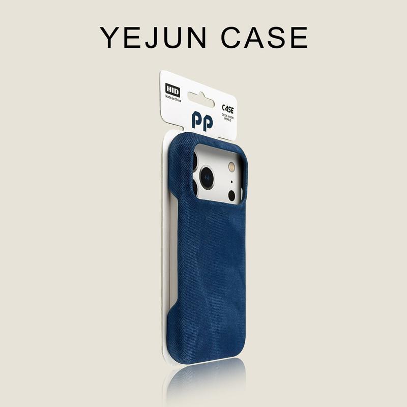 Ốp điện thoại họa tiết denim đơn giản, phù hợp cho IPhone 17 Pro, 16, 15, 14, 13, 12, 11 và 17 Pro Max; bảo vệ toàn diện chống sốc.