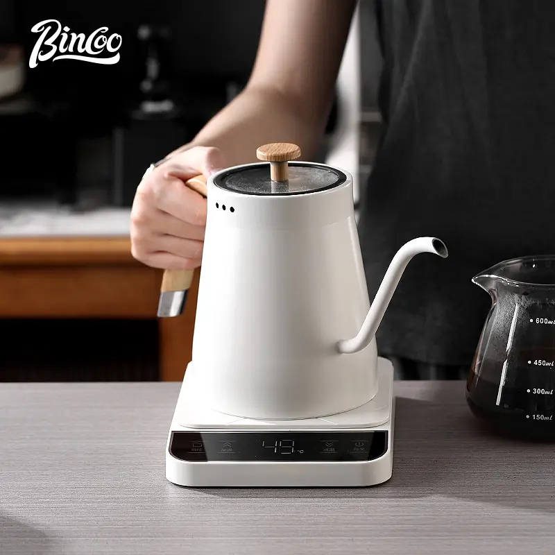 Bình pha cà phê pha tay nhiệt độ không đổi, BINCOO, Ấm đun nước Điện Điều khiển nhiệt độ thông minh, Bình Mỏng vòi, Dung Tích Lớn 800ML, Thích hợp cho gia đình và văn phòng 8