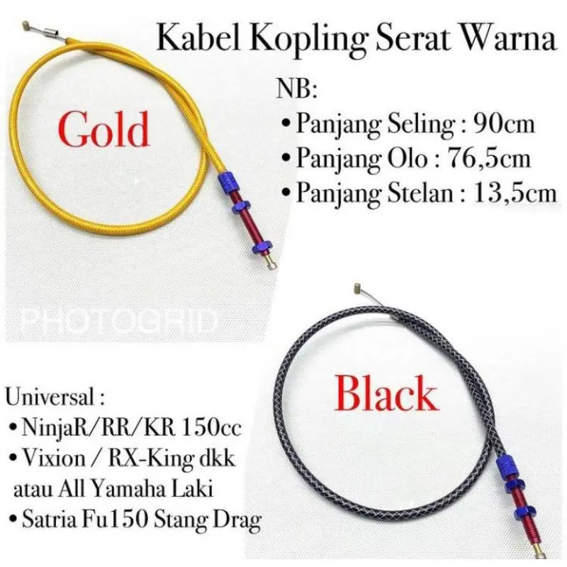 Kabel kopling aeromotive serat warna Thailand pnp cb Vixion cbr150r ninja Fu Tiger 0