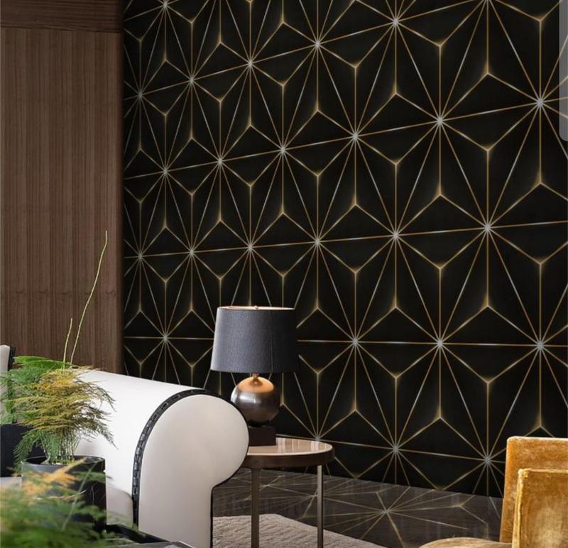 Product Introduction of Promo Harga Peket 5 Roll Wallpaper Sticker Dinding Geometris 3D Kristal Dekorasi Dinding Ruang Karaoke Kafe Ruang Live Studio Kertas Pvc 9