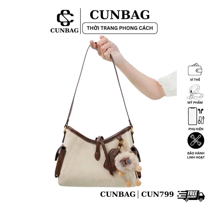   Tặng Gấu  Túi Xách Nữ Hai Bên Hộp Cao Cấp Bản Hai Quai Kèm Móc Gấu Đeo Tết CUN799 