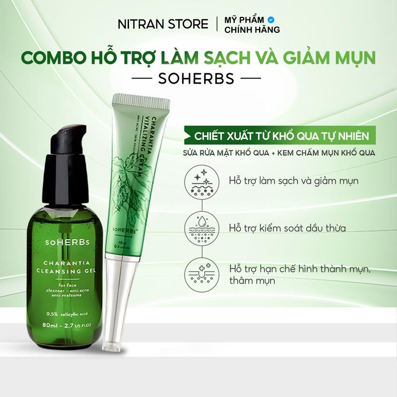 COMBO DA DẦU MỤN Cao Khổ Qua + Sữa Rửa Mặt Khổ Qua: Hỗ Trợ Làm Sạch Da Và Hỗ Trợ Giảm Mụn Dành Cho Da Dầu Mụn Nhạy Cảm Giúp Ngăn Mụn Hiệu Quả Skincare Chăm Sóc Da