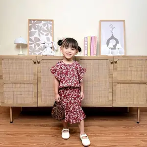 BIANCA ONE SET-Setelan anak bahan rayon untuk usia 1-8 tahun