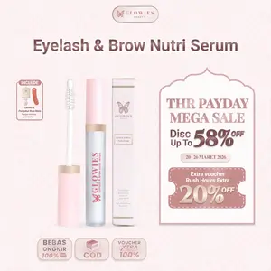 Glowies Serum Bulu Mata Serum Bulu Mata dan Alis Eyelash & Brow Nutri Serum Membantu menumbuhkan Alis dan Bulu Mata 4 ml Free Gifts Cermin & Pengukur Bulu Mata Water Based Serum Box Mascara Maskara