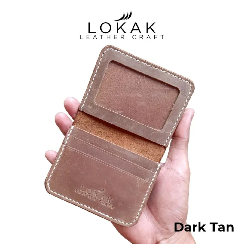 Dompet Pria dan Wanita Kulit Asli dengan Slot Window ID Card model lipat, Card Wallet Lokak – Dompet Kartu dan Uang 5