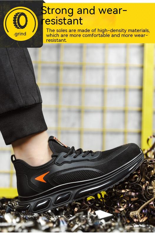 Product Introduction of Labor Protection Shoes Men's Anti-Smashing and Anti-Stab Safety Shoes Lightweight Comfortable Wear-Resistant Air Cushion Shock Absorption Protective Work Shoes 10