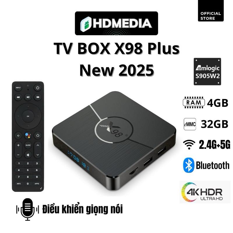 TV BOX HDMEDIA X98 Plus 2025 Bộ nhớ 32GB RAM 4GB Điều Khiển Giọng Nói Bảo Hành 1 Năm