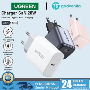 UGREEN Wall Charger Kepala Adaptor Usb-C 20W For iPhone 11 12 13 14 15 16 Pro Max 20W 25W USB Type C PD 4.0 QC