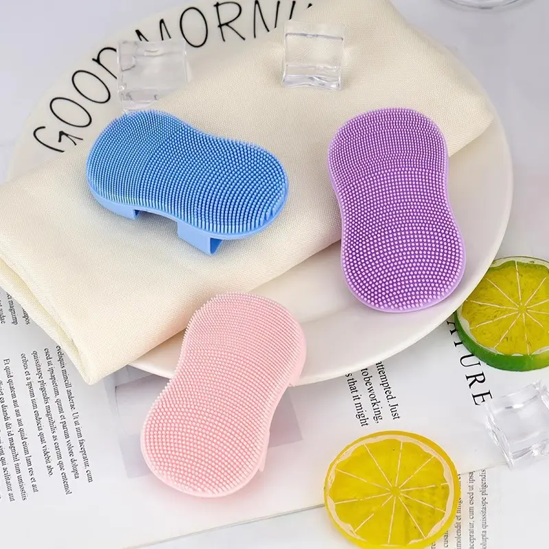 3pcs(1pc of each color) Silicone Face Scrubber, Silicone Face Scrubber Sleeve Silicone Brushes Color Cleansing Massage Pad Portable Scrub Softens Skin Face Cleansing Finger Brush