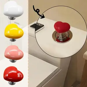 Tombol Tangki Toilet / Tempelan Bentuk Hati Handle Pegangan Pengangkat Tutup Closet Flush Toilet Handle Pembuka Pintu Lemari