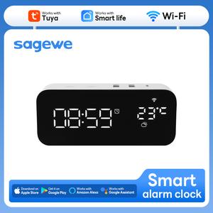 Soket Pintar WiFi, Jam Penggera, Pengecasan Pantas PD, Palam USB, Suis Kawalan Jauh Pelbagai Fungsi Desktop, SAGEWE, Cadangan TUYA