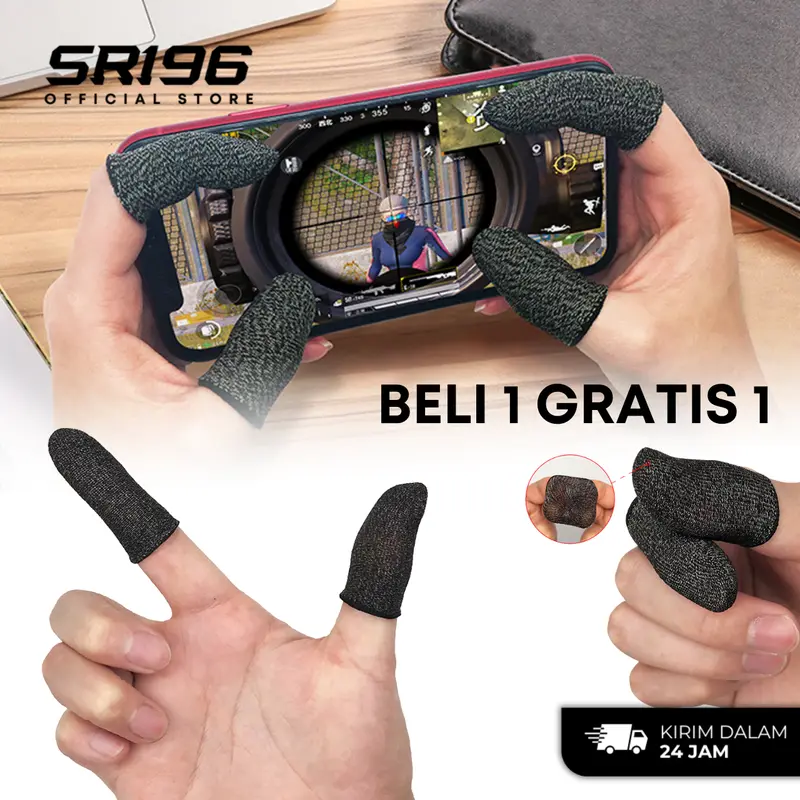 BELI1GRATIS1 Sarung Jempol Jari Game Mobile Sarung Tangan Gaming Console Anti Basah 0