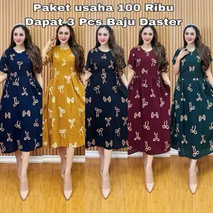 PAKET HEMAT 100 RIBU DAPAT 3 BAJU DASTER CHIBI MOTIF PITA // BAJU DSSTER CHIBI MOTIF KEKINIAN SIMPLE ELEGANT // BAJU DASTER RAYON BUSUI BUMIL ADEM NYAMAN DIPAKAI