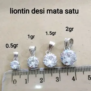 liontin desi solitaire mp / liontin perak asli silver 925 lapis emas / liontin fashion terbaru