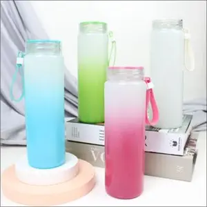 Botol Kaca Gradasi Slim 2 Warna Viral Non Box