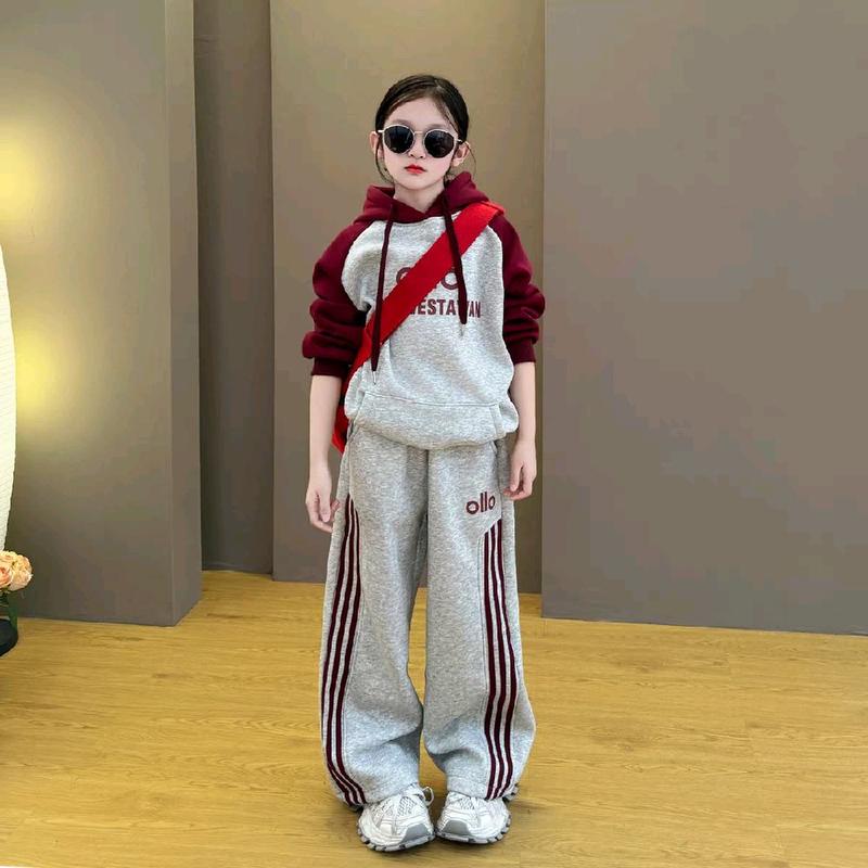   Ollo  Set bộ nỉ thu đông năng động cá tính cho bé gái từ 15-50kg chất liệu nỉ mềm mại thiết kế năng động phù hợp mùa thu đông 