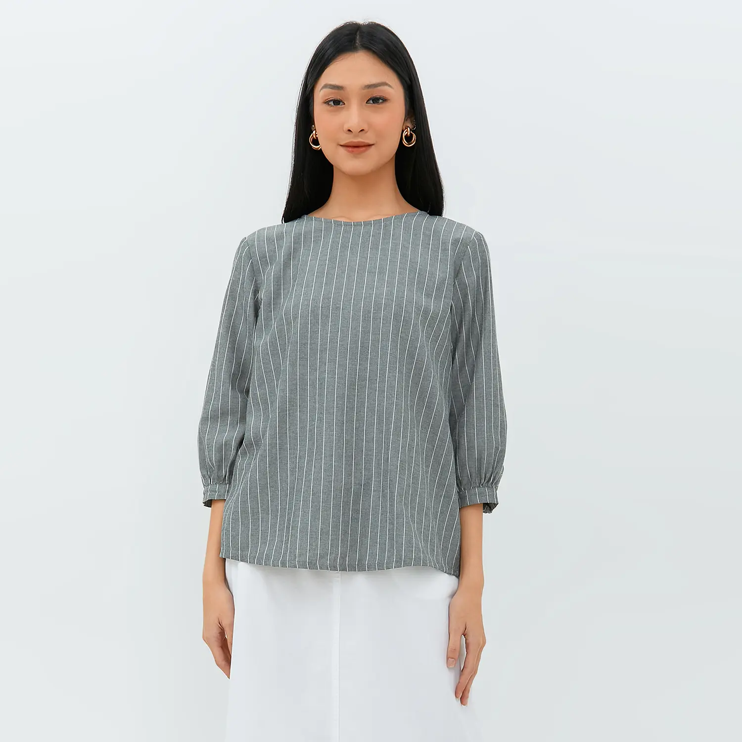 Geela Official - Jauhara Black Blouse (G.13105) - Blouse Wanita