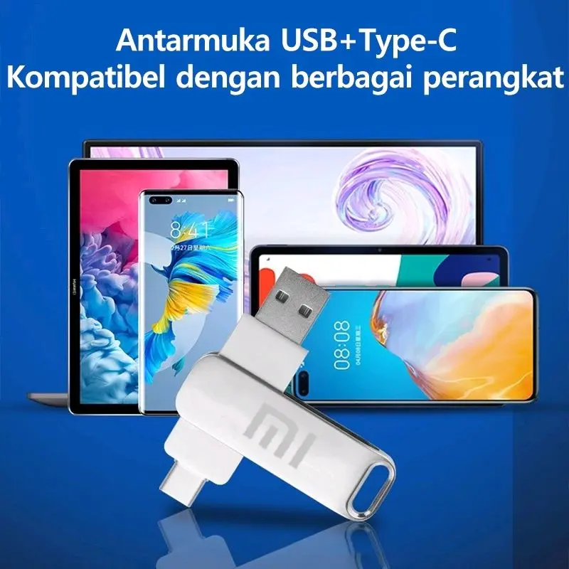 Flashdisk USB Xiaomi 2TB Original 3 in 1 Type C 1TB Penyimpanan Storage 1