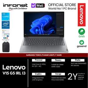 Lenovo V15 G5 IRL I3 1315U 8GB 512GB SSD 15.6" FHD IPS W11 Laptop Intel Core i3-1315U 8T 512GB SSD Windows 11 Home Garansi Resmi 2 Tahun