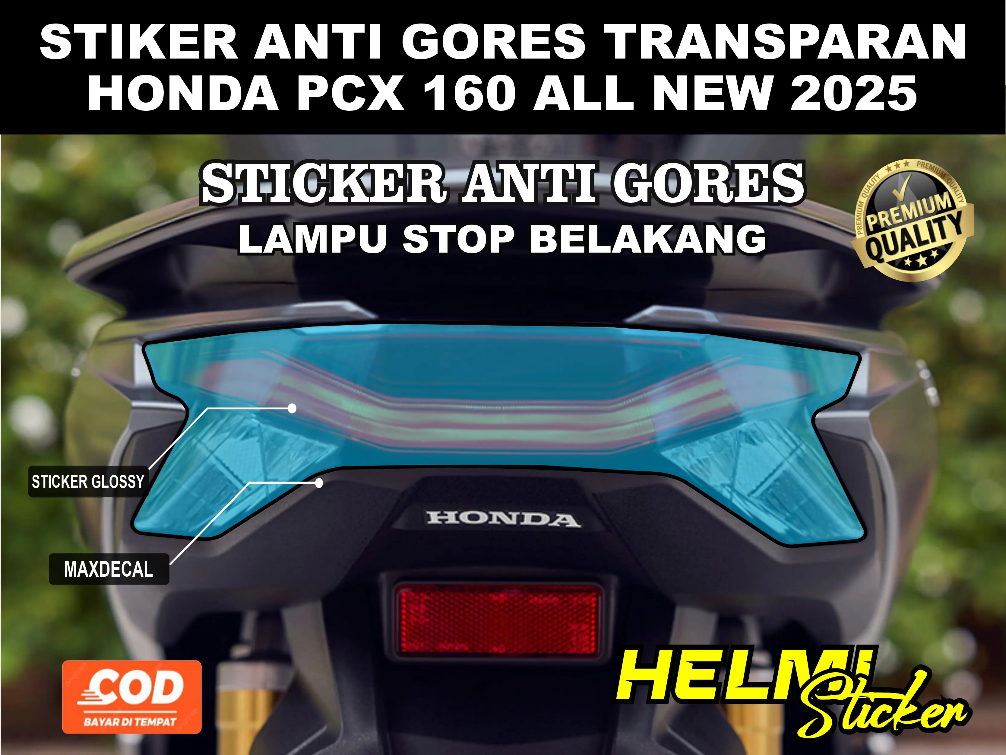 STIKER ANTI GORES LAMPU STOP DAN SEN VARIASI HONDA PCX 160 ALL NEW 2025 STIKER VARIASI  LAMPU STOP DAN SEN Motorcycle