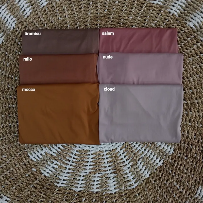 hijab jilbab Pashmina jersey  stylish modis kekinian mleyot premium Cantik Muslim Kerudung Instan Wanita Hitam 2