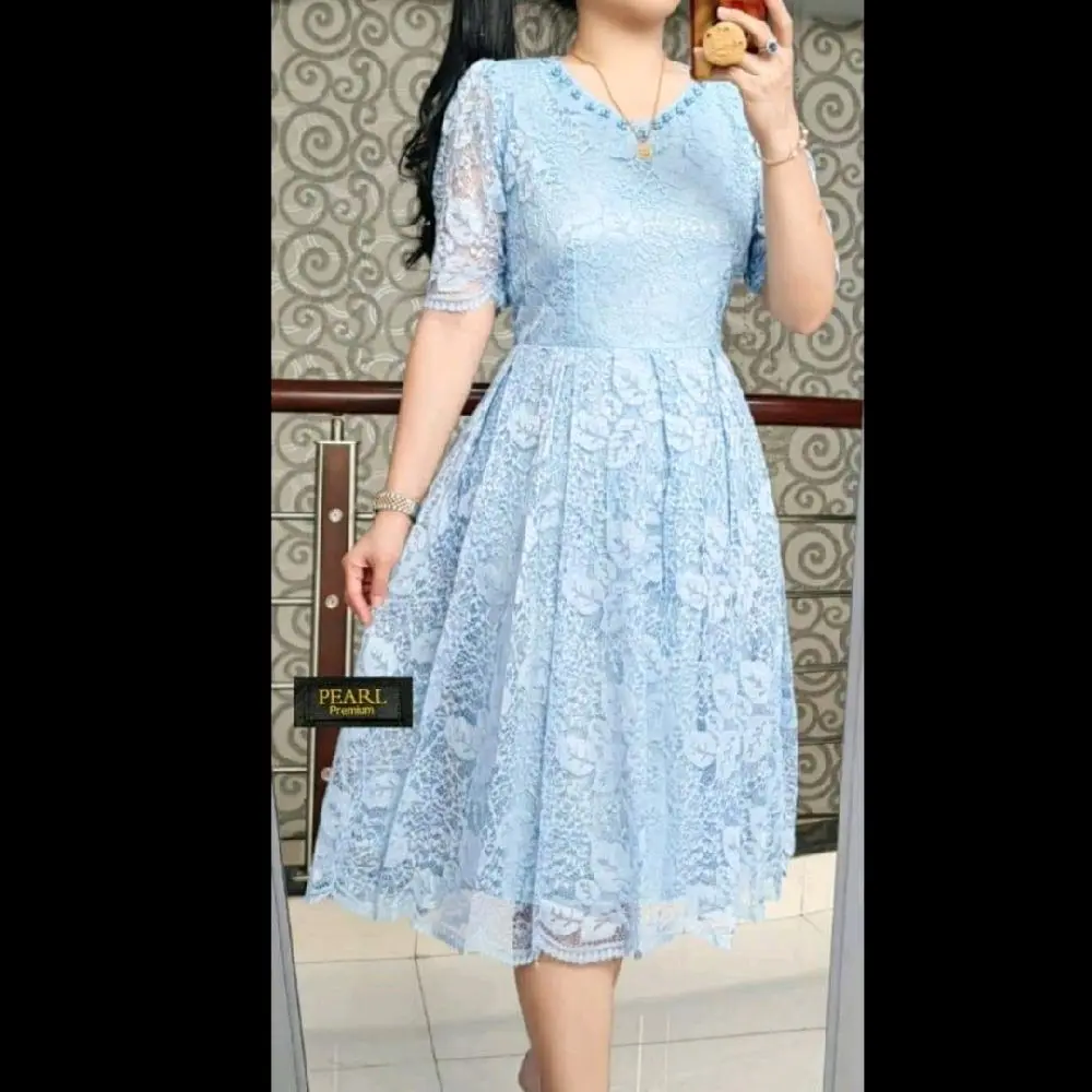 DRESS DAISY BROKAT + MUTIARA