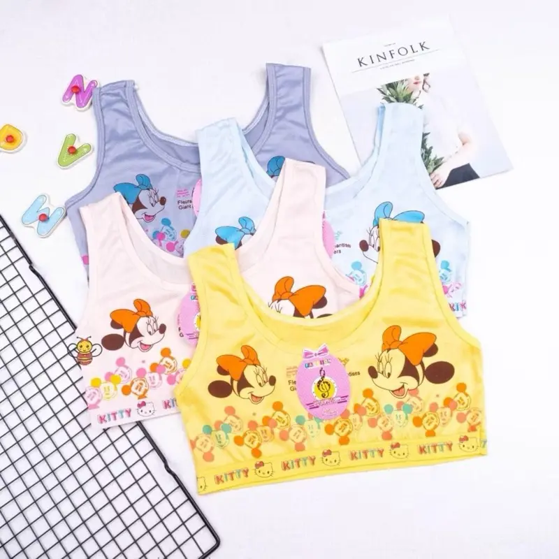 1 lusin miniset anak remaja bra mini anak SD SMP katun motif lucu murah Perempuan Fashion 1