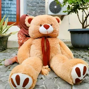 Boneka Beruang Jumbo 1,2m Teddy Bear Syal Telapak - Boneka Anak Lucu Lembut Hadiah Dolls Toys