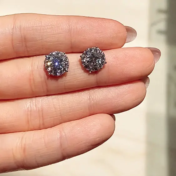 Nala Jewellery - ELLA - Zirconia 4A++ Premium Earrings - Anting Hoop Wanita Rhodium Zircon Hypoallergenic Anti Karat Luntur Emas Putih Berlian Asli Cewek AksesorisFashion Korea Tusuk Giwang
