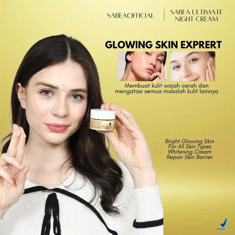 Sabea Ultimate Night Cream Wajah Pelembab Pencerah Niacinamide