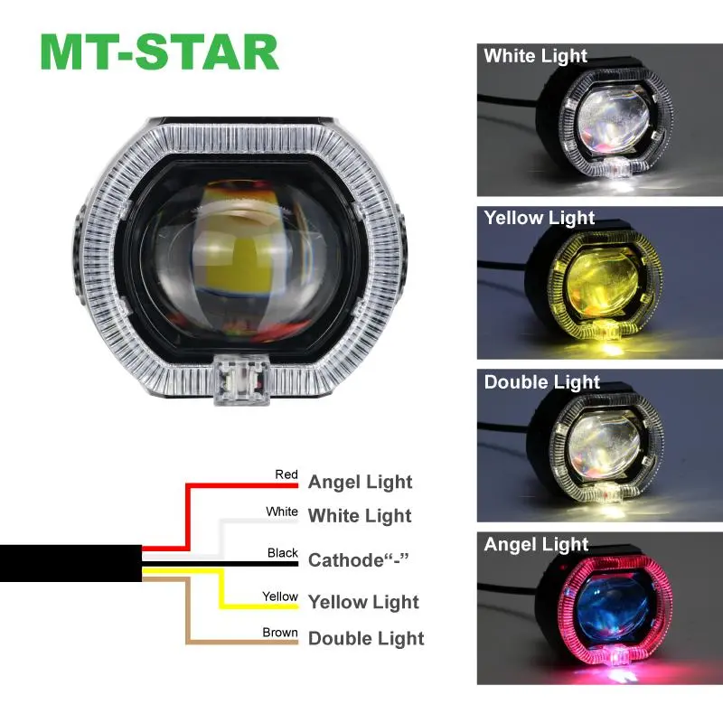 SP02 Lampu Utama Projie Biled Cut Off Mini 2.5 Inch D2 D3 Jauh Dekat 25watt Plus Devil Eyes Lamp Car Kabel 4