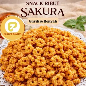 Snack Sakura Ribut. Snack Ribut Sakura rasa BBQ & Gurih. Cemilan Makanan Ringan Camilan Makroni Food
