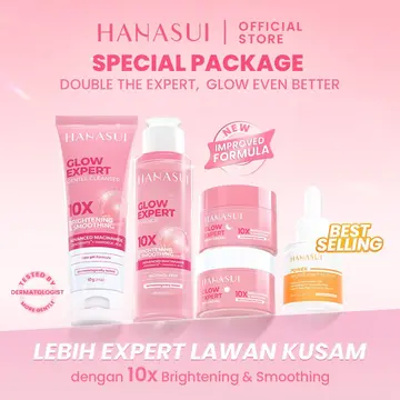 【SPECIAL PACKAGE】Double Expert, Glow Better Set 4 pcs + Power Bright Expert Serum - Real 10% Advance Nianicinamide Mencerahkan Wajah Membantu menenangkan kulit New Improved Formula