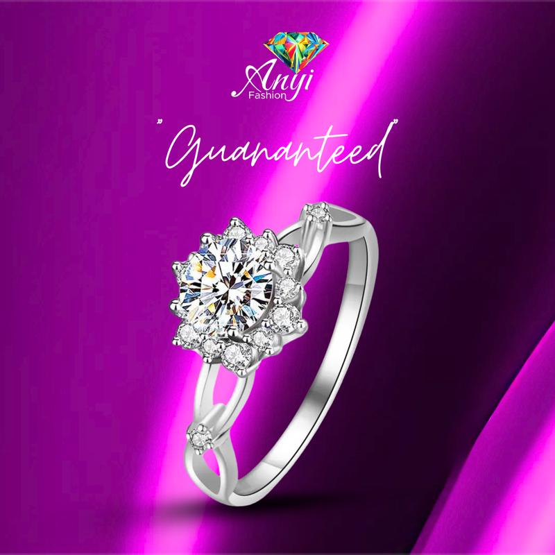 [64C] Cincin tunangan bentuk bunga ukuran adjustable untuk jari wanita elegan all size Rings 3