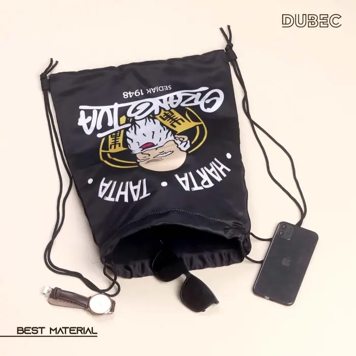 Tas Serut / Tas bag Printing Unisex Gambar Logo Orang T 3