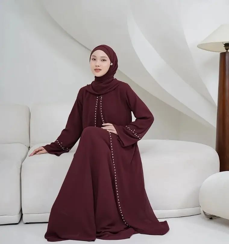 Kamalia Abaya Bahan Ceruty Babydoll 2 Layer Busui Friendly / Abaya Wanita Muslimah / Abaya Viral Terbaru Kekinian / Gamis Abaya Turki / Gamis Abaya Dewasa Modern By AM