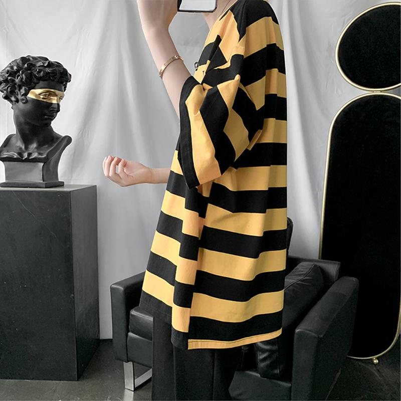 Product Introduction of Vintage striped T-shirt men's clothing Korean-style comfortable fine cloth fashion unisex clothes 20