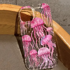 Case For Colorful jellyfish Casing for iPhone 11 15 Pro Max 11 13 14 Pro Max HP Case Ponsel iPhone XR XS Max 11 12 14 15 Pro 13 11 Pro Max 6 8 7 Plus Soft Case Ponsel Anti Jatuh