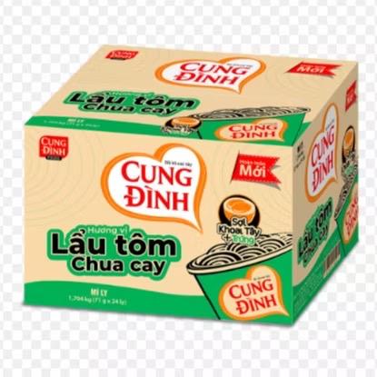 Thùng 24ly Mì Ly Cung Đình Lẩu Tôm Chua Cay Ly 71g