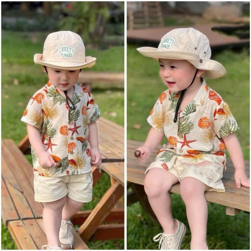 (Tặng mũ cói + kính) BỘ ĐŨI SAN HÔ CHO BÉ ĐI BIỂN ĐI CHƠI 8-18KG