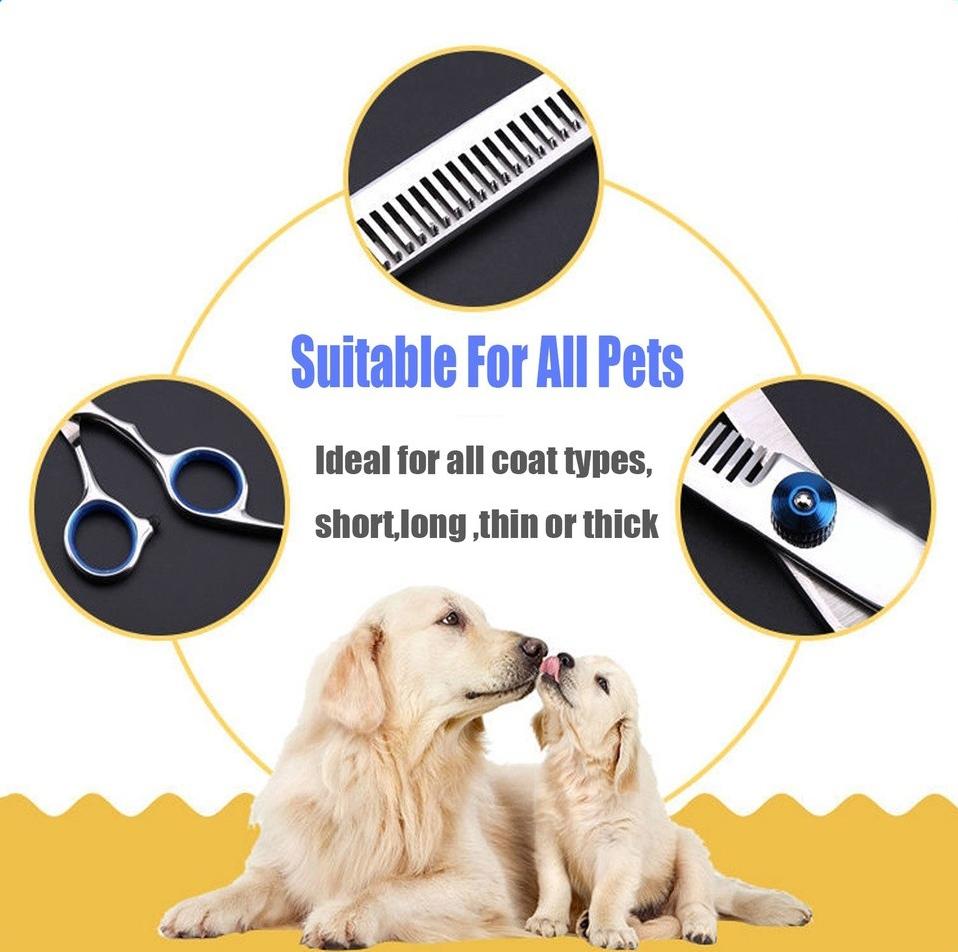 Pawsy Mart-Perlengkapan Gunting Grooming Rambut Bulu Kuku Anjing Kucing Pet Scissors Set Baja Tahan Karat 4CR13 Multifungsi Ukuran 6 Inci Ideal untuk Perawatan Hewan Peliharaan Pawsy Mart-Perlengkapan Gunting Grooming Rambut Bulu Kuku Anjing Kucing Pet Scissors Set Baja Tahan Karat 4CR13 Multifungsi Ukuran 6 Inci Ideal untuk Perawatan Hewan Peliharaan