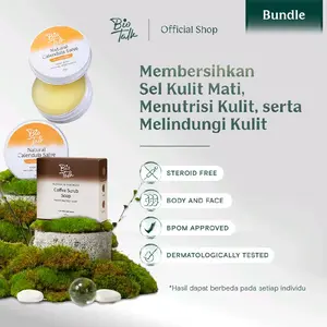Biotalk Bundle Bekas Luka | Coffee Scrub Soap + Calendula Salve | Menyamarkan Bekas Luka Strechmark | Sabun Mandi Kopi Natural Handmade Salep Calendula