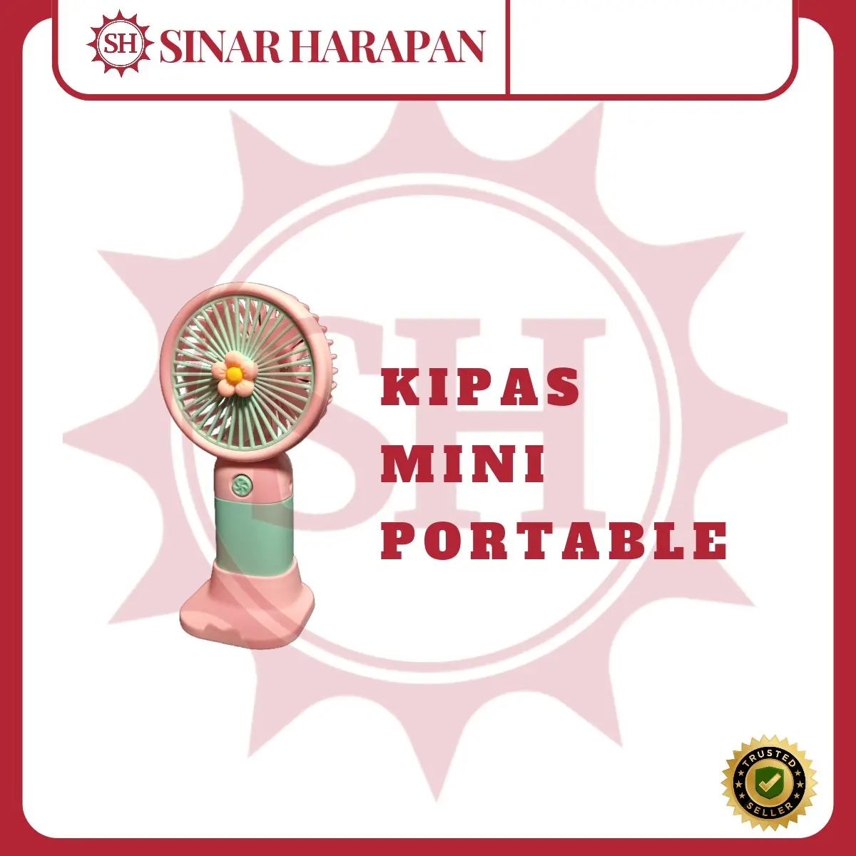 Kipas Angin Genggam Mini Portable Motif Lucu Buah Atau Bunga