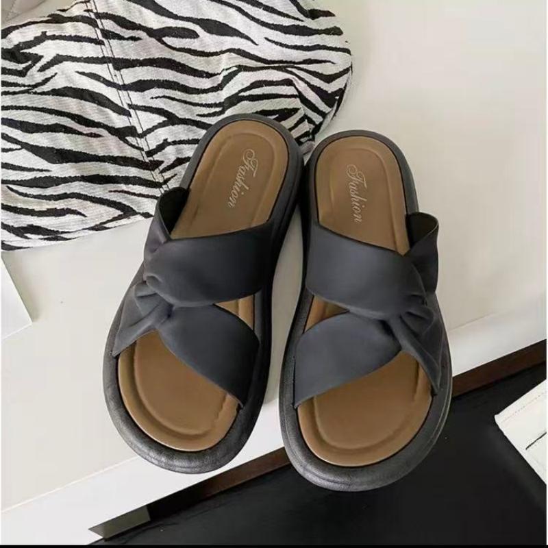 SepretSlideWanitaDesainFrench SoleTebalDenganSensasiMemiiatKotoran CocokUntukLiburanPantai&LookTrendi ShoesSandal
