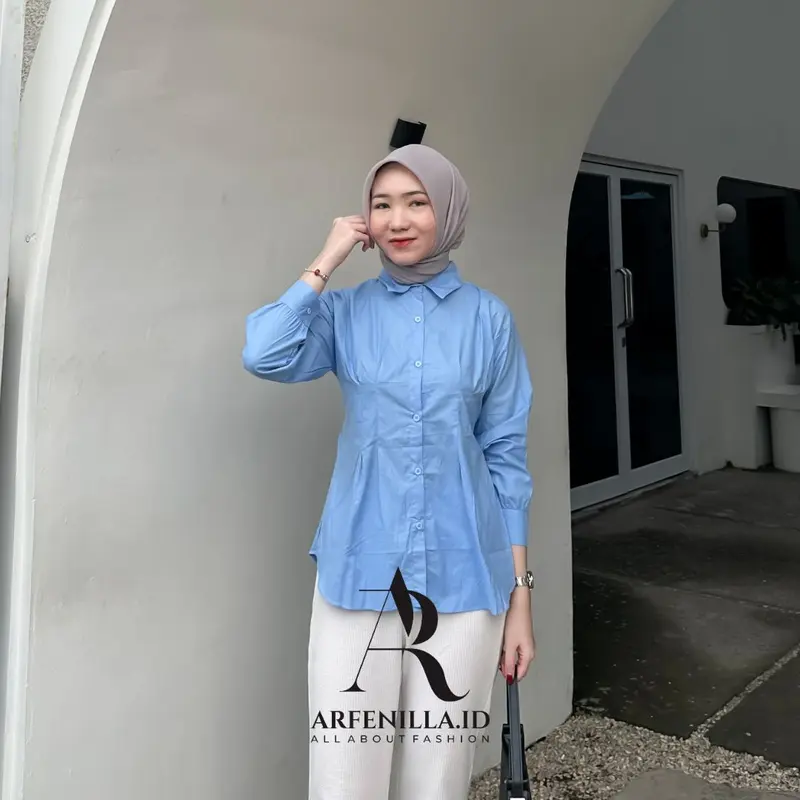 Difa Top Long Slevee Atasan Wanita Katun Poplin 2